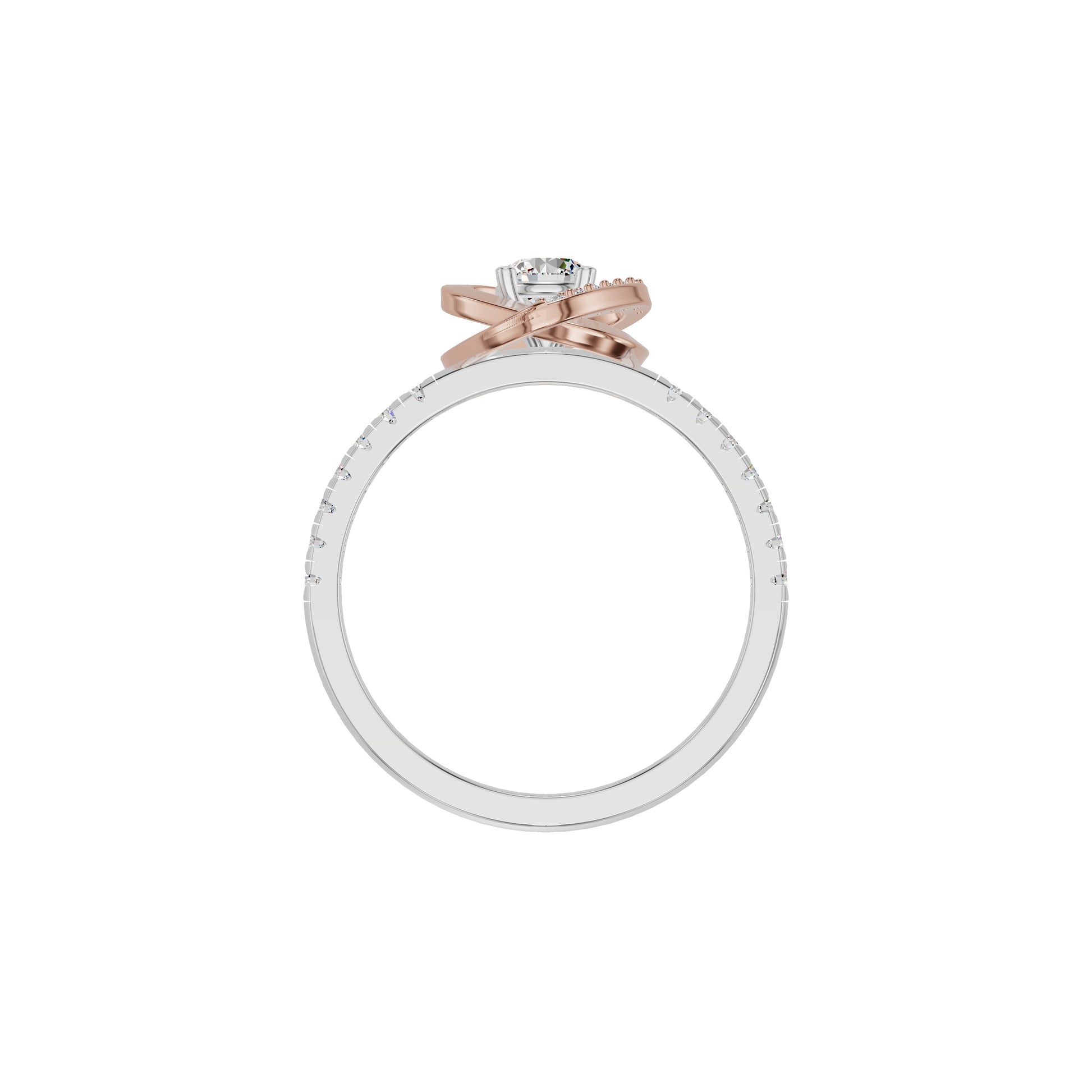 Spiral Vortex Diamond Ring 18 KT / White Gold / 18