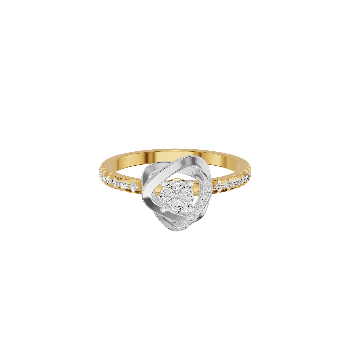 Spiral Vortex Diamond Ring 18 KT / Yellow Gold / 18