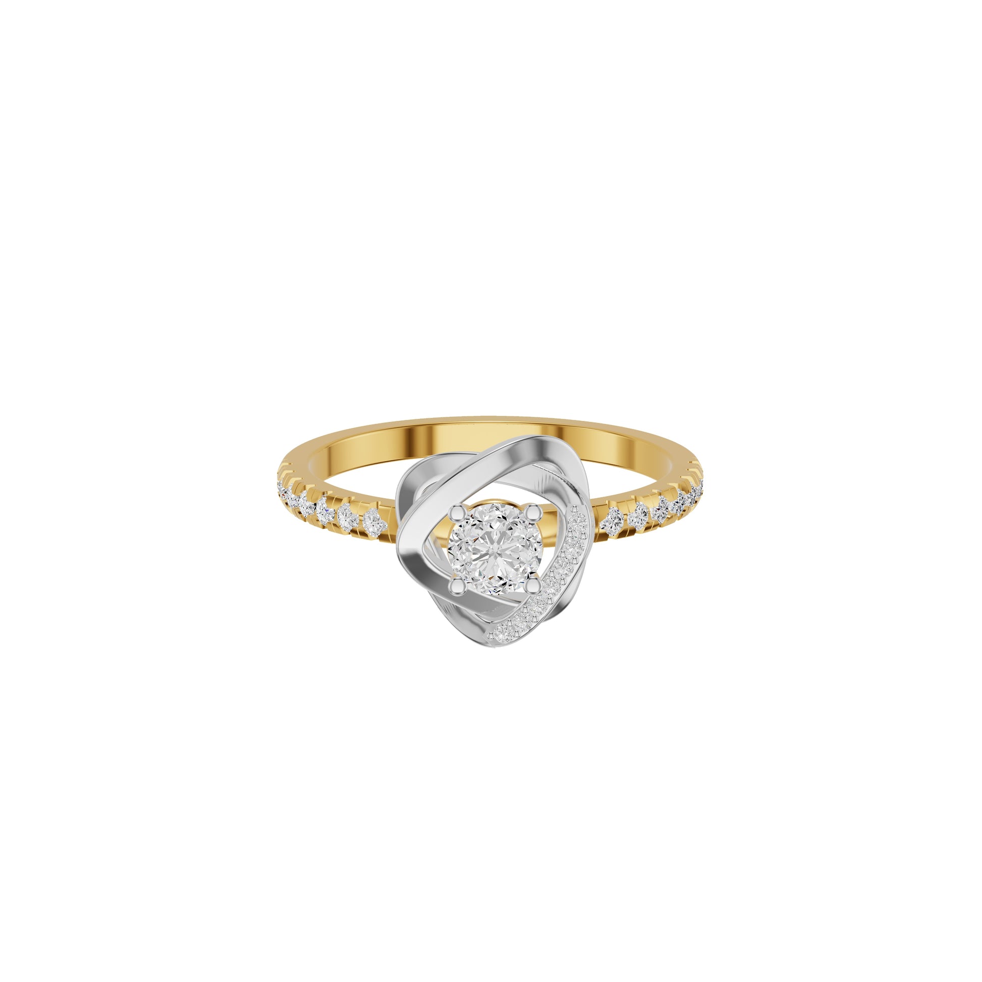 Spiral Vortex Diamond Ring 18 KT / Yellow Gold / 18