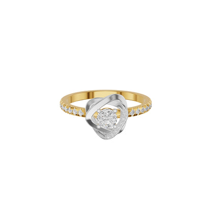 Spiral Vortex Diamond Ring 18 KT / Yellow Gold / 18