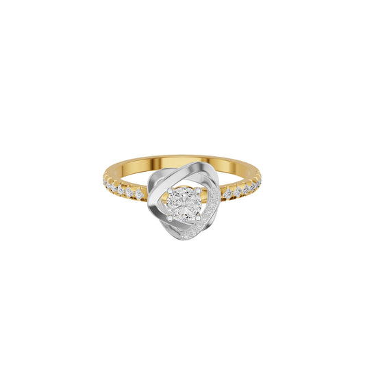 Spiral Vortex Diamond Ring 18 KT / Yellow Gold / 18