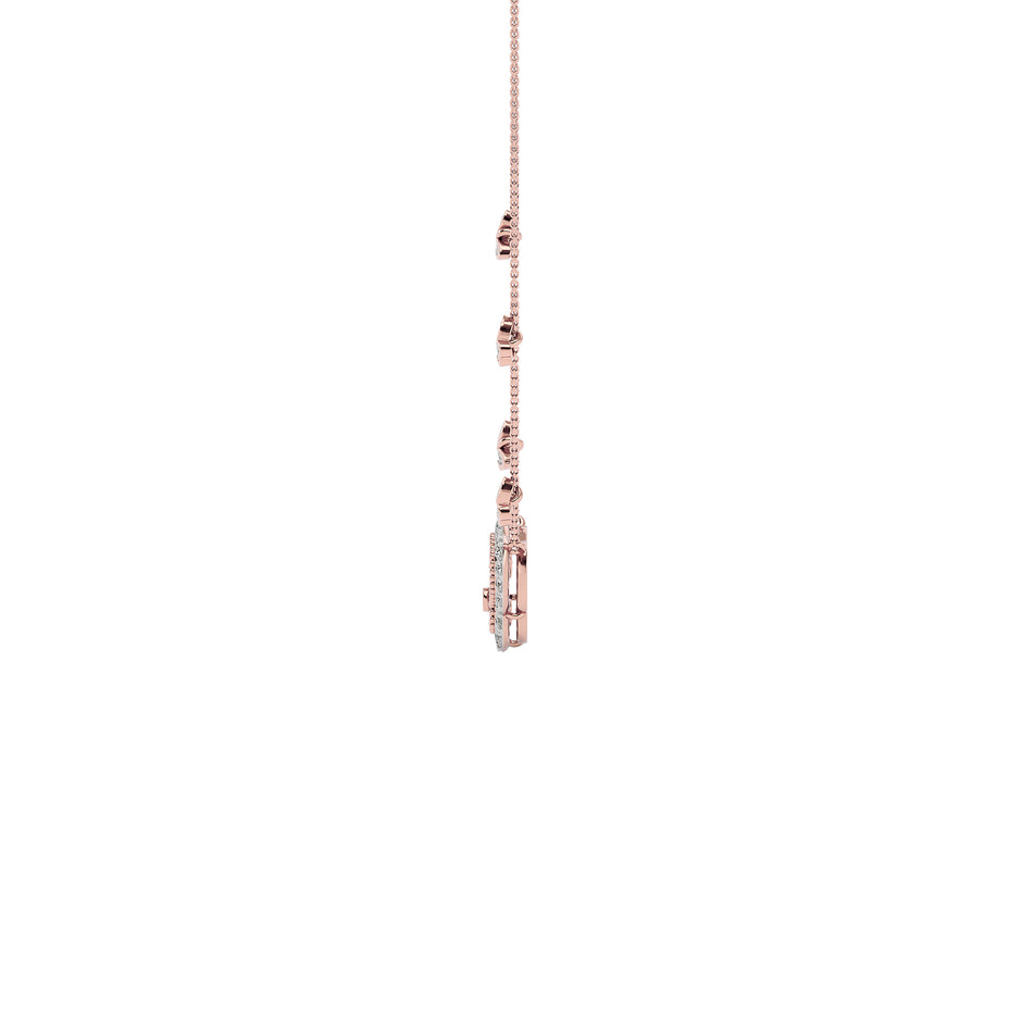 Golden Butterfly Fashion Diamond Necklace 18 KT / Rose Gold
