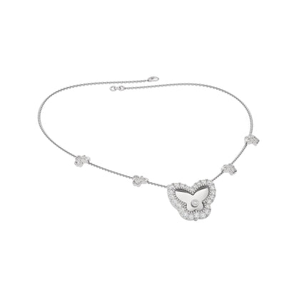 Golden Butterfly Fashion Diamond Necklace 18 KT / White Gold