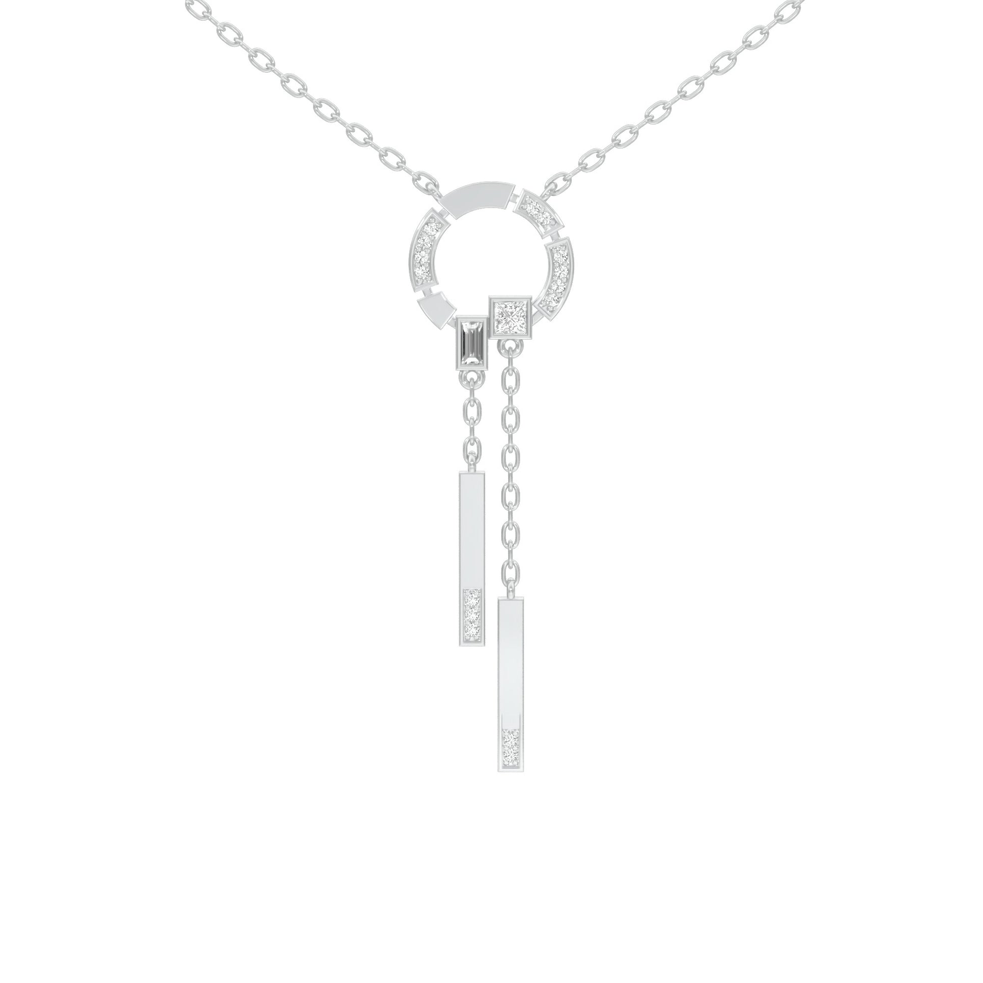Keynote Y Diamond Necklace 18 KT / White Gold