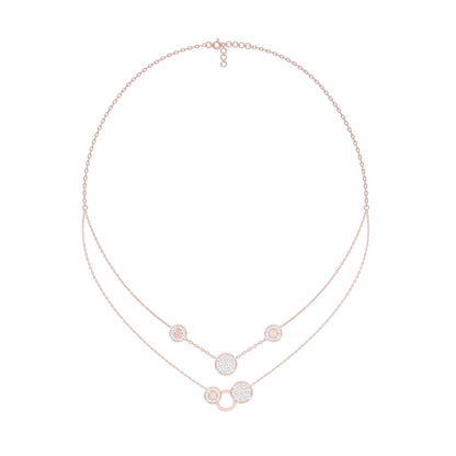 Soft Circular Motifs DIamond Necklace 18 KT / Rose Gold