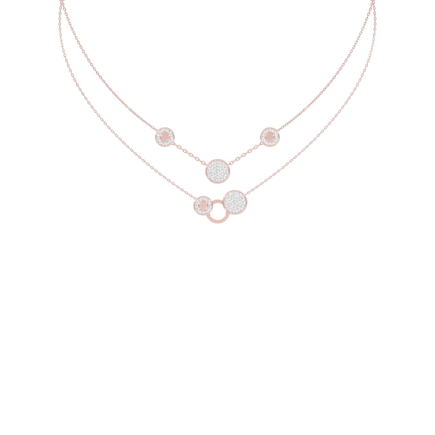 Soft Circular Motifs DIamond Necklace