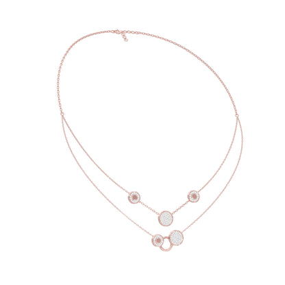 Soft Circular Motifs DIamond Necklace 18 KT / Rose Gold