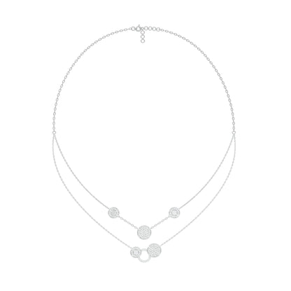 Soft Circular Motifs DIamond Necklace 18 KT / White Gold