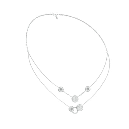 Soft Circular Motifs DIamond Necklace 18 KT / White Gold