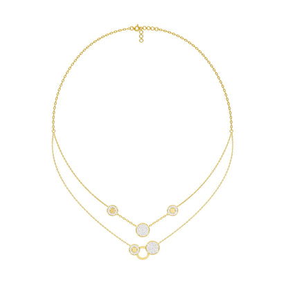 Soft Circular Motifs DIamond Necklace 18 KT / Yellow Gold