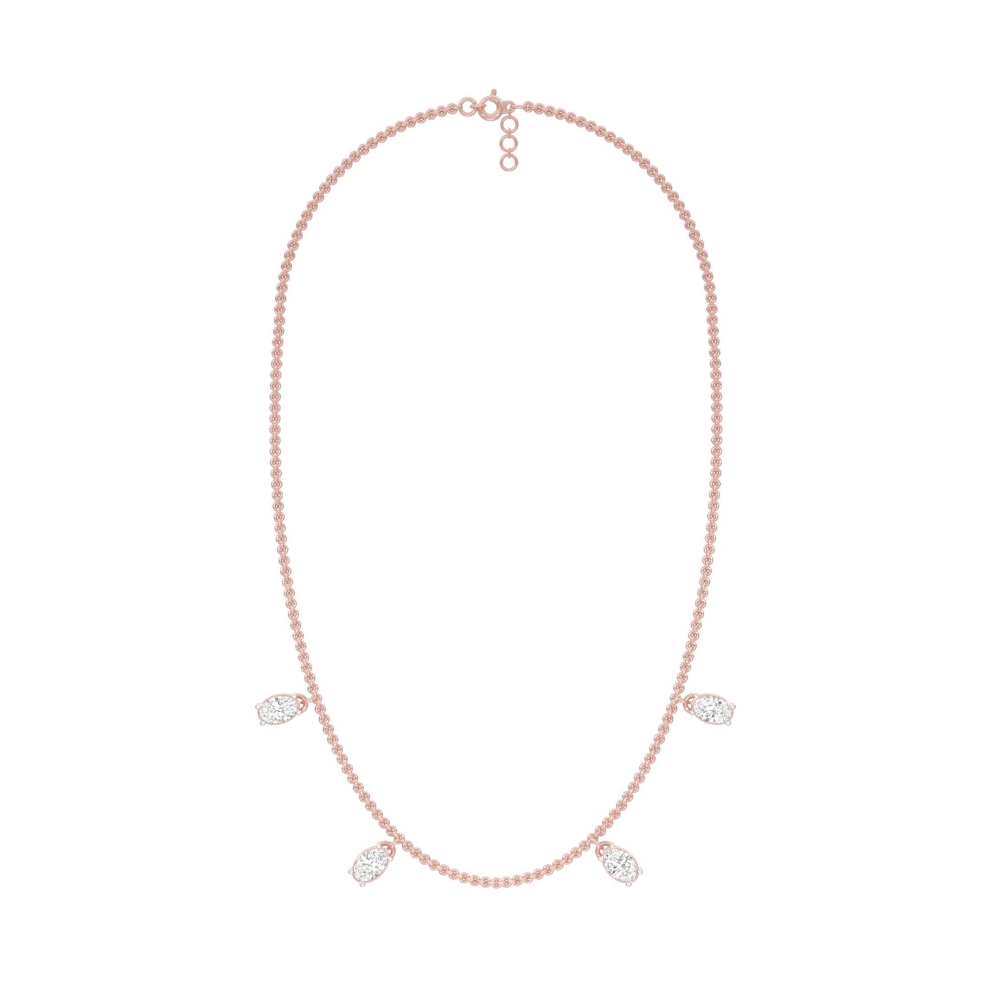 The Oval Kiss Diamond Necklace 18 KT / Rose Gold