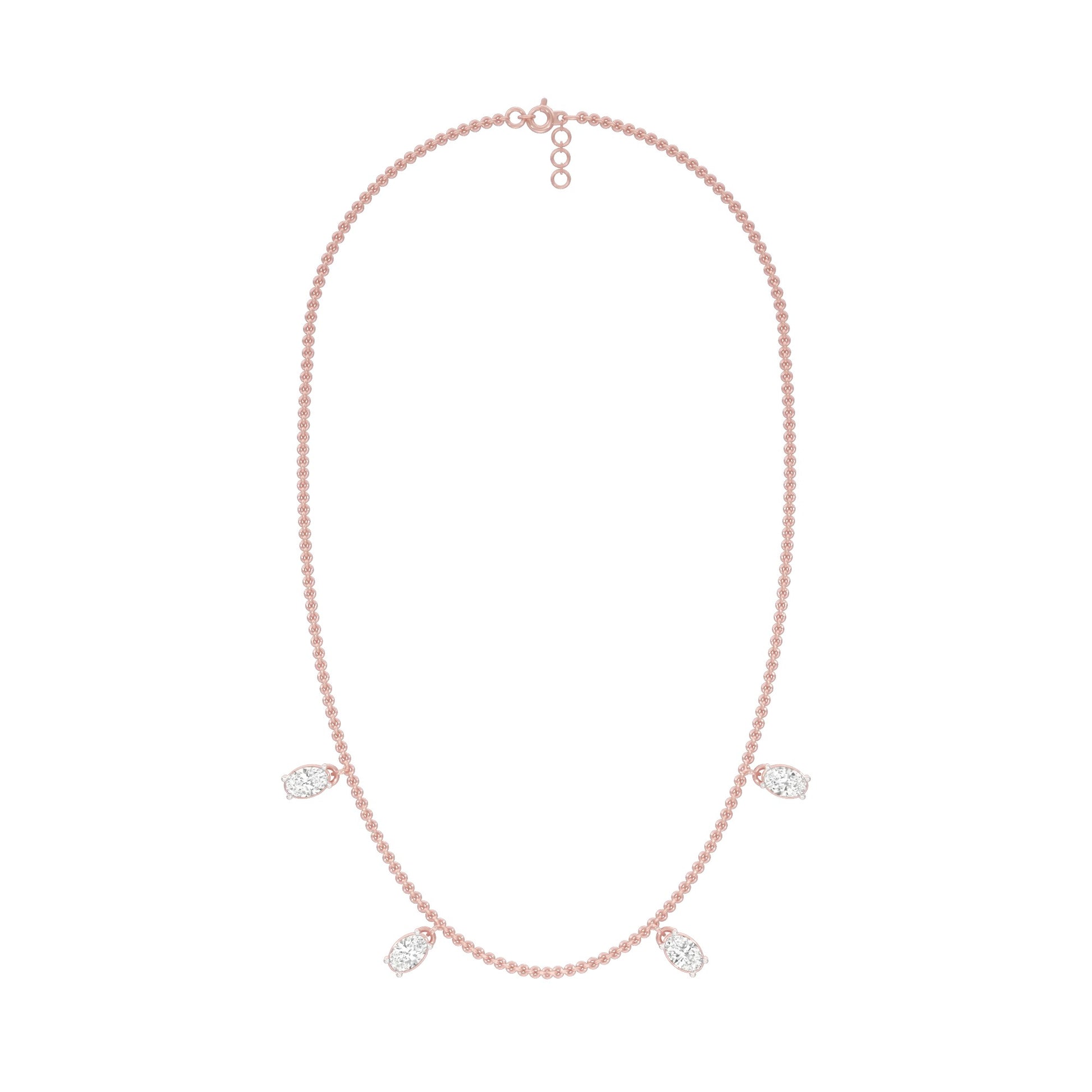 The Oval Kiss Diamond Necklace 18 KT / Rose Gold