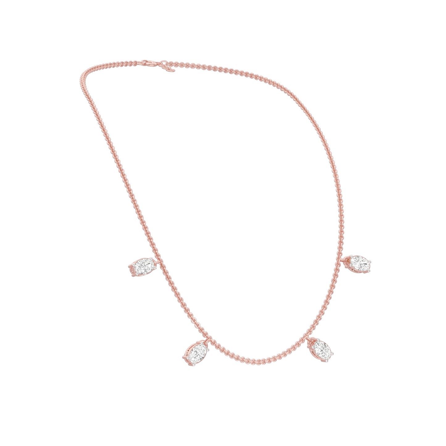 The Oval Kiss Diamond Necklace 18 KT / Rose Gold