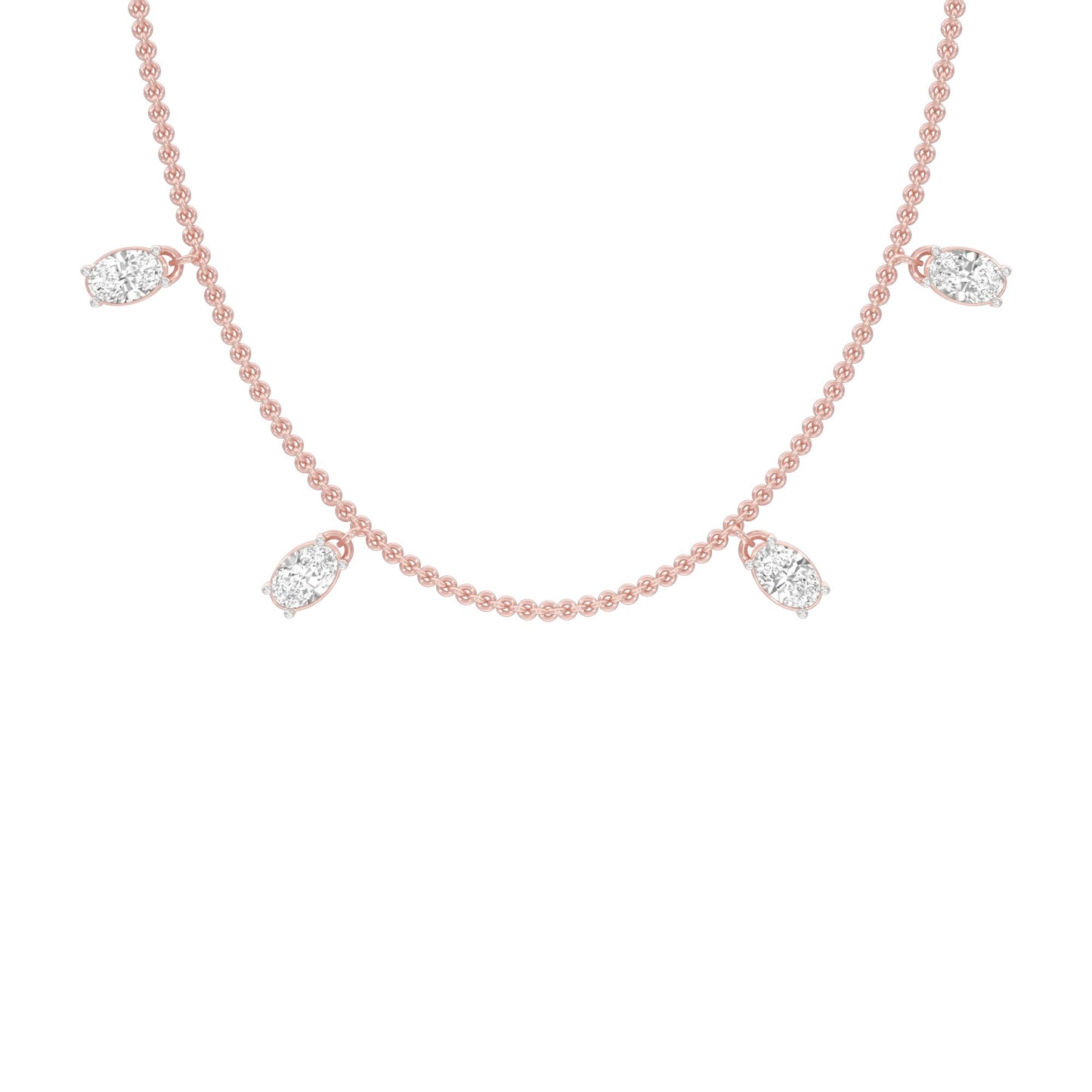 The Oval Kiss Diamond Necklace 18 KT / Rose Gold