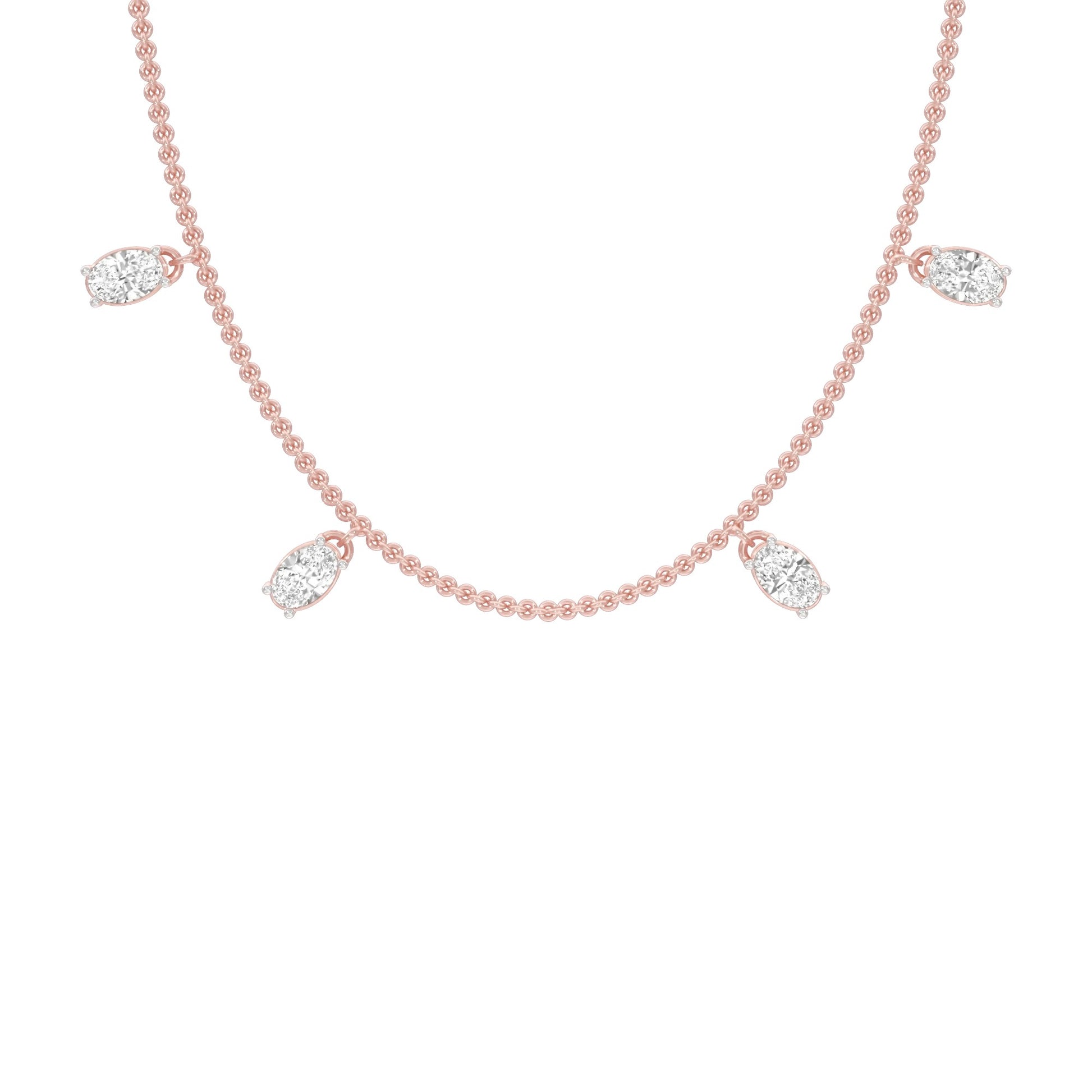 The Oval Kiss Diamond Necklace 18 KT / Rose Gold