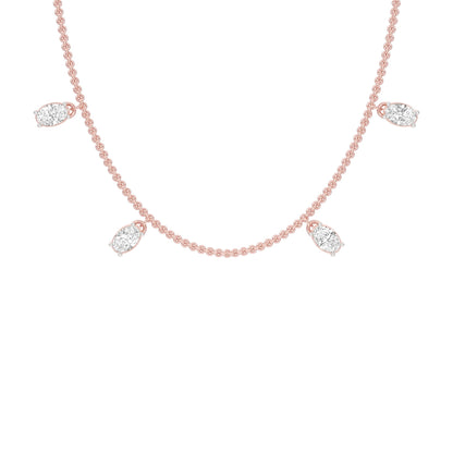The Oval Kiss Diamond Necklace 18 KT / Rose Gold