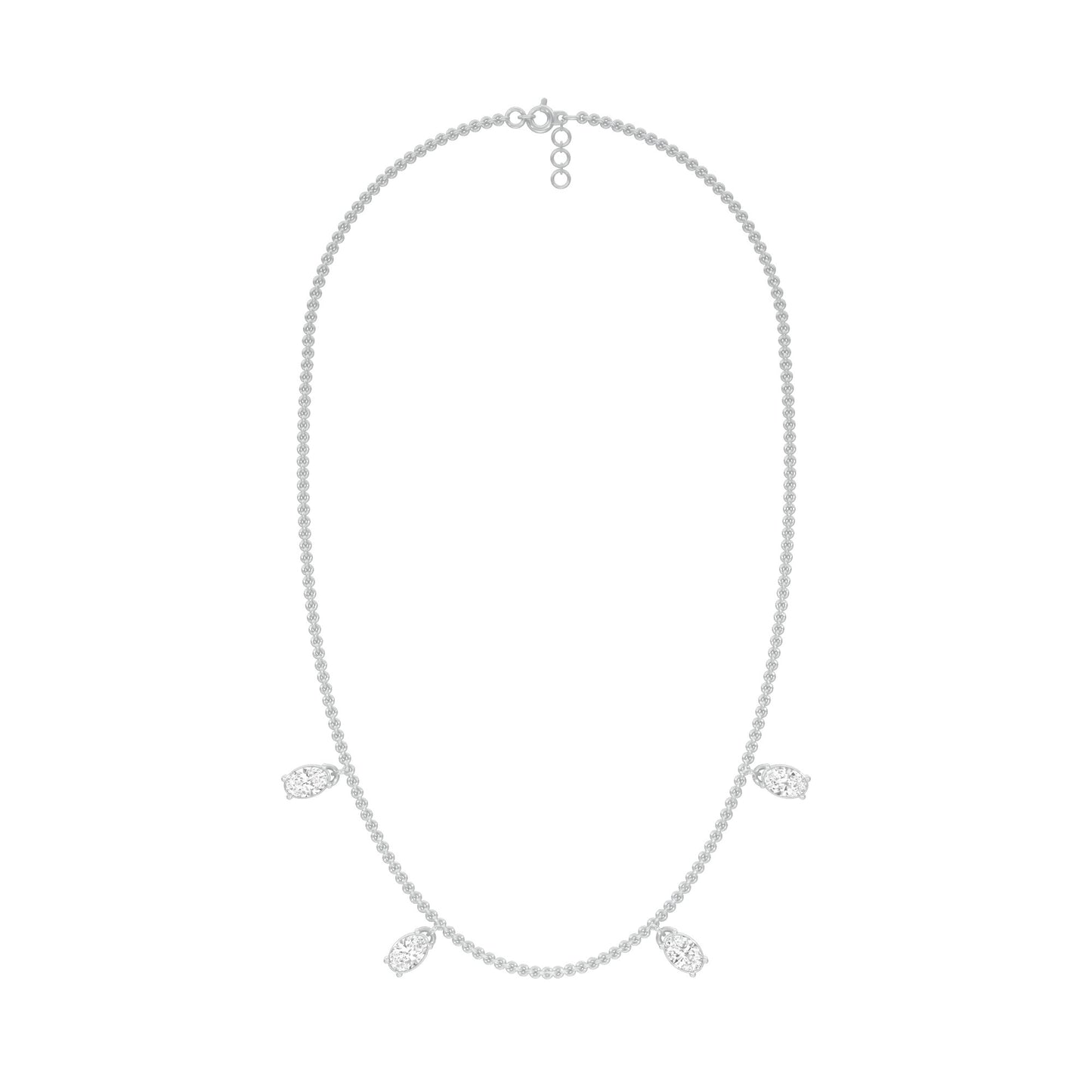 The Oval Kiss Diamond Necklace 18 KT / White Gold