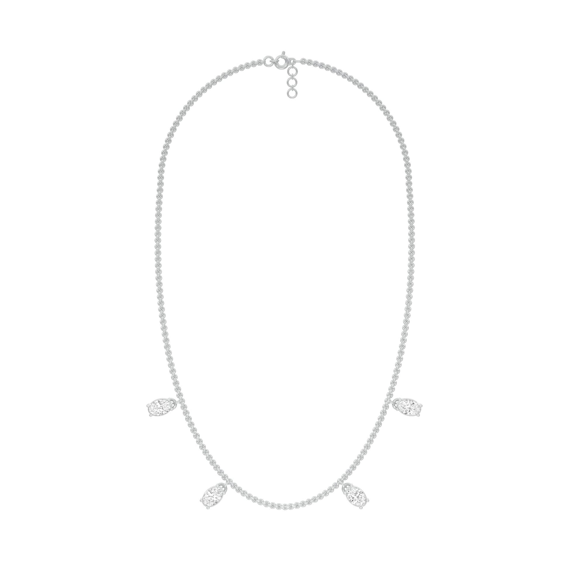 The Oval Kiss Diamond Necklace 18 KT / White Gold