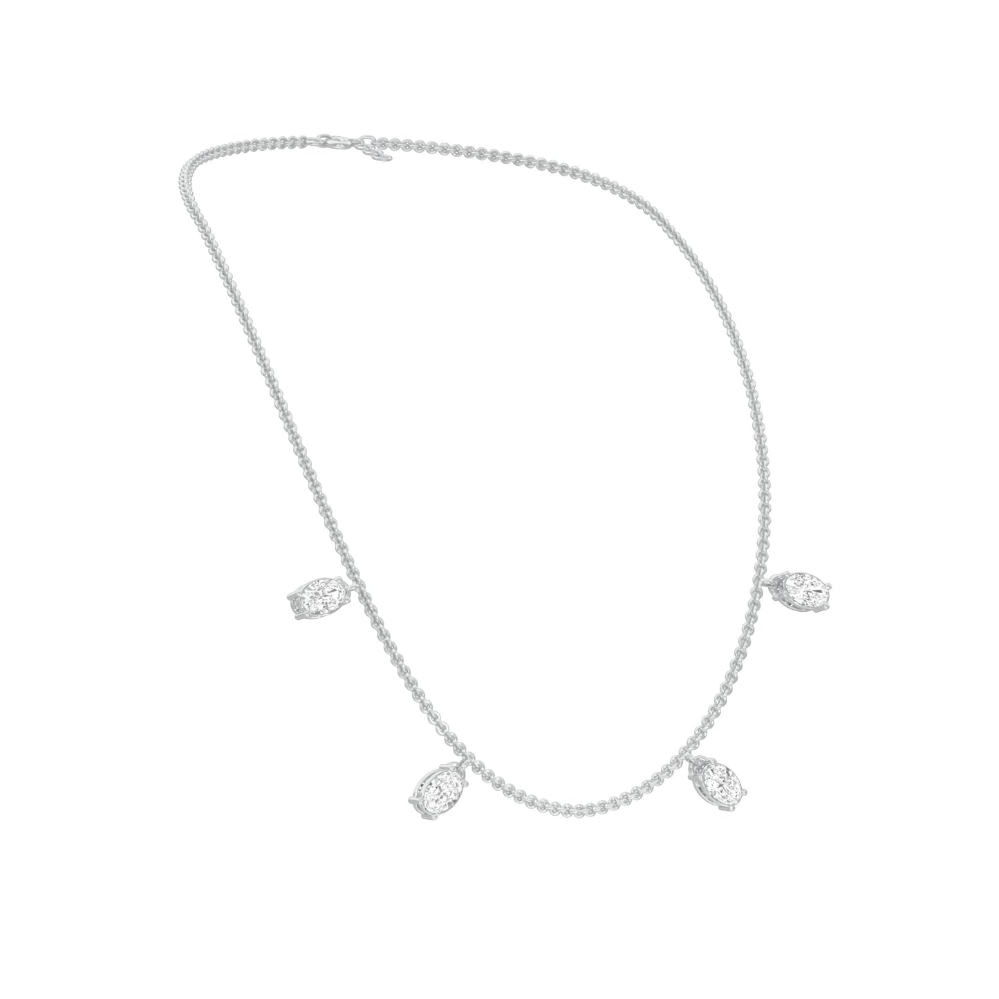 The Oval Kiss Diamond Necklace 18 KT / White Gold