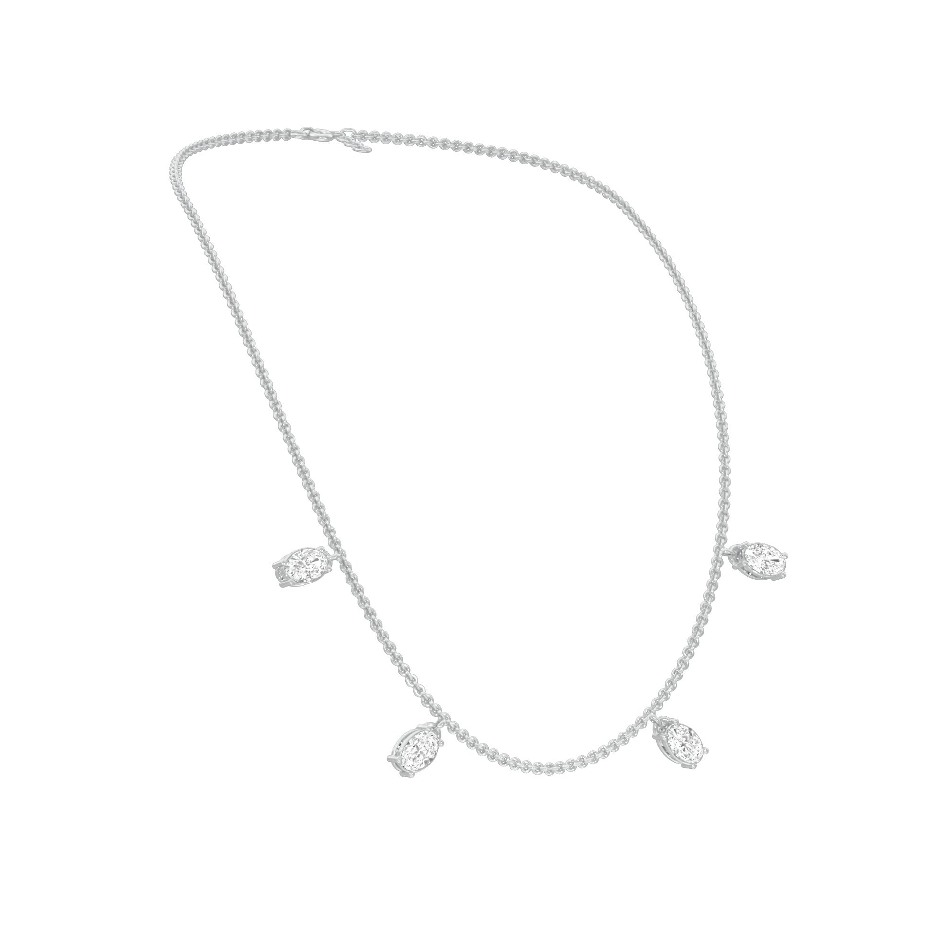 The Oval Kiss Diamond Necklace 18 KT / White Gold