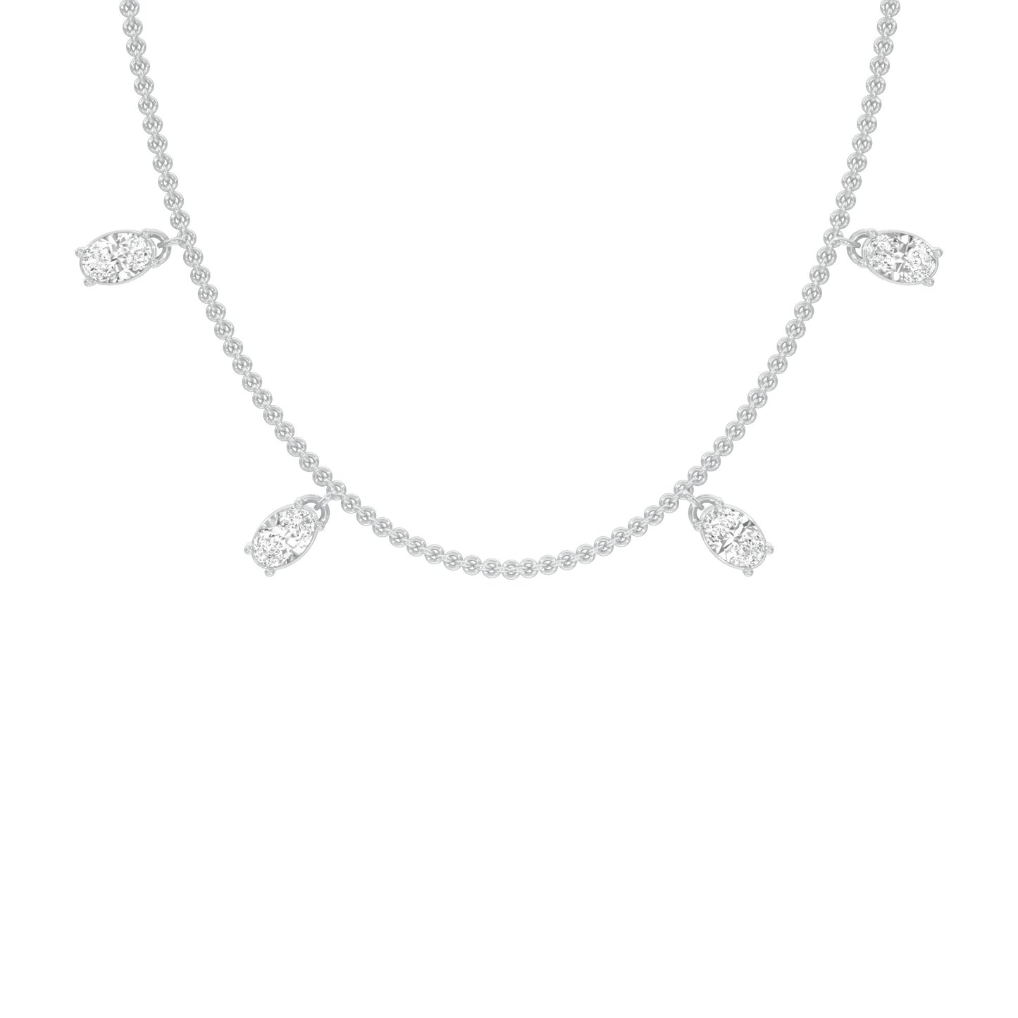 The Oval Kiss Diamond Necklace 18 KT / White Gold
