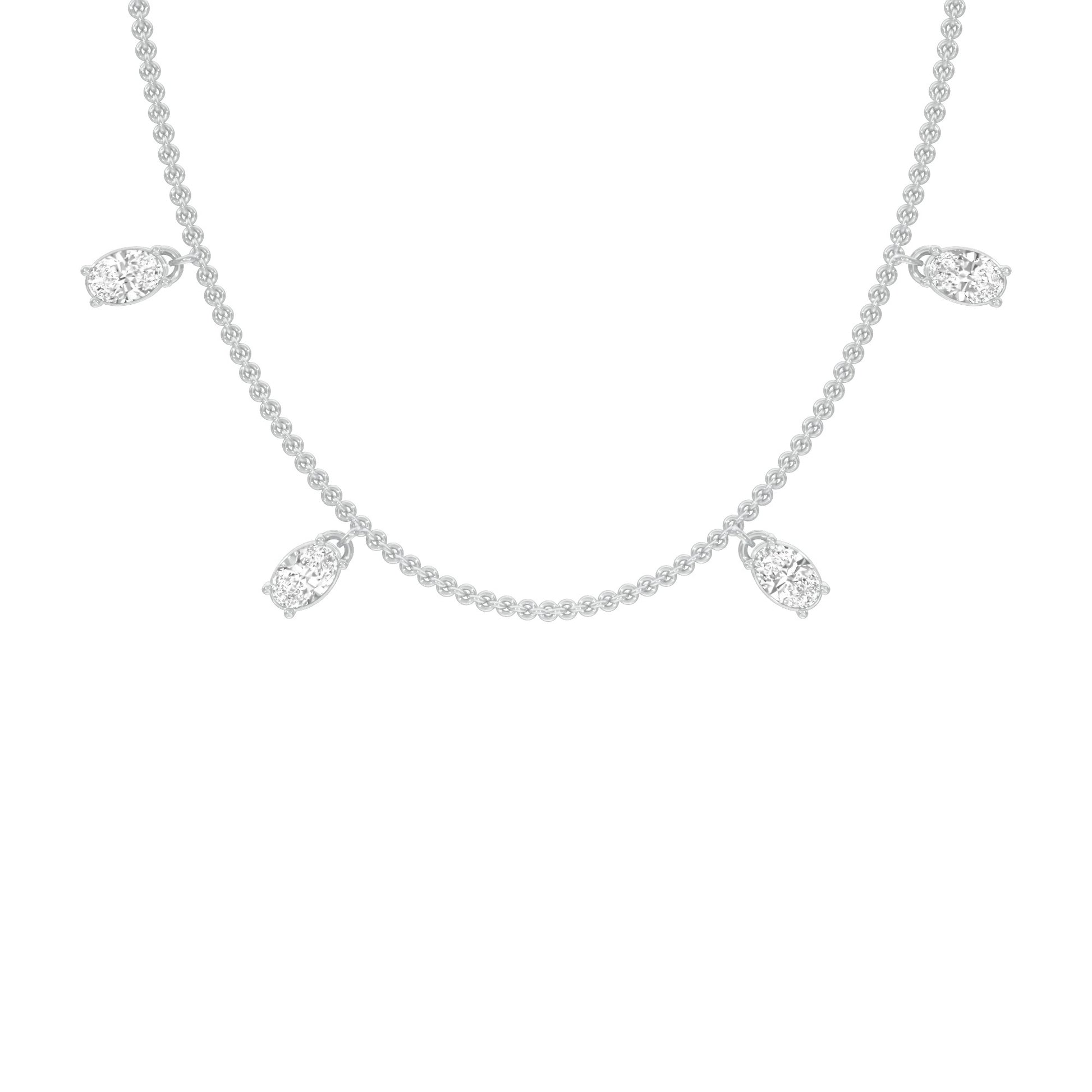 The Oval Kiss Diamond Necklace 18 KT / White Gold