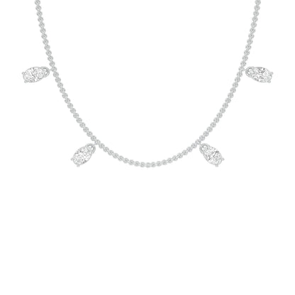 The Oval Kiss Diamond Necklace 18 KT / White Gold
