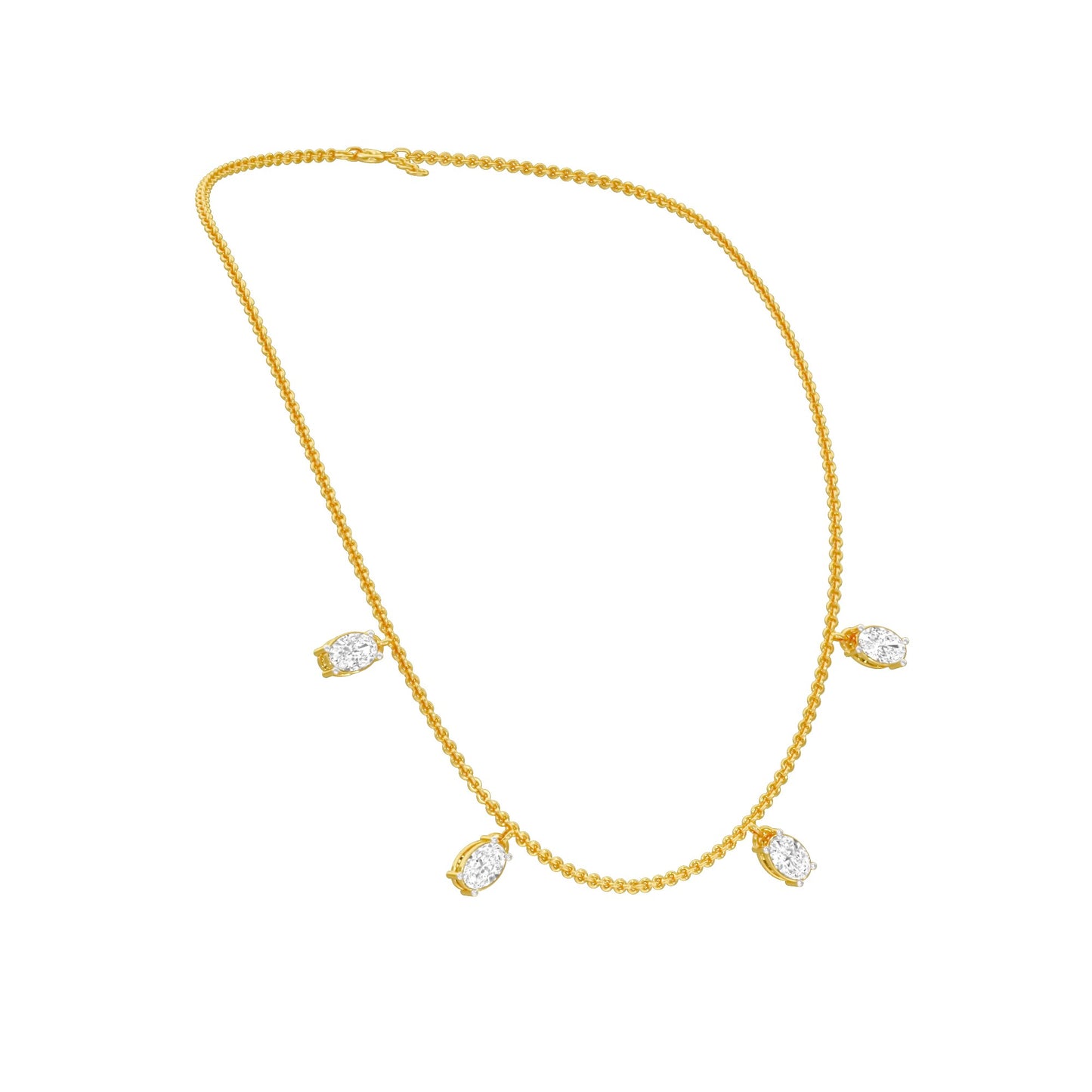 The Oval Kiss Diamond Necklace 18 KT / Yellow Gold
