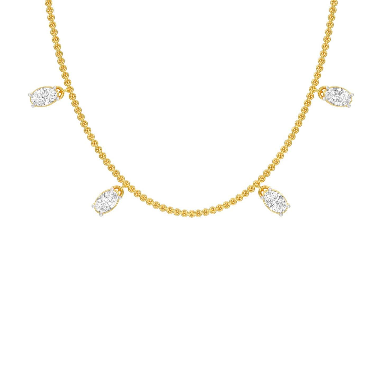 The Oval Kiss Diamond Necklace 18 KT / Yellow Gold