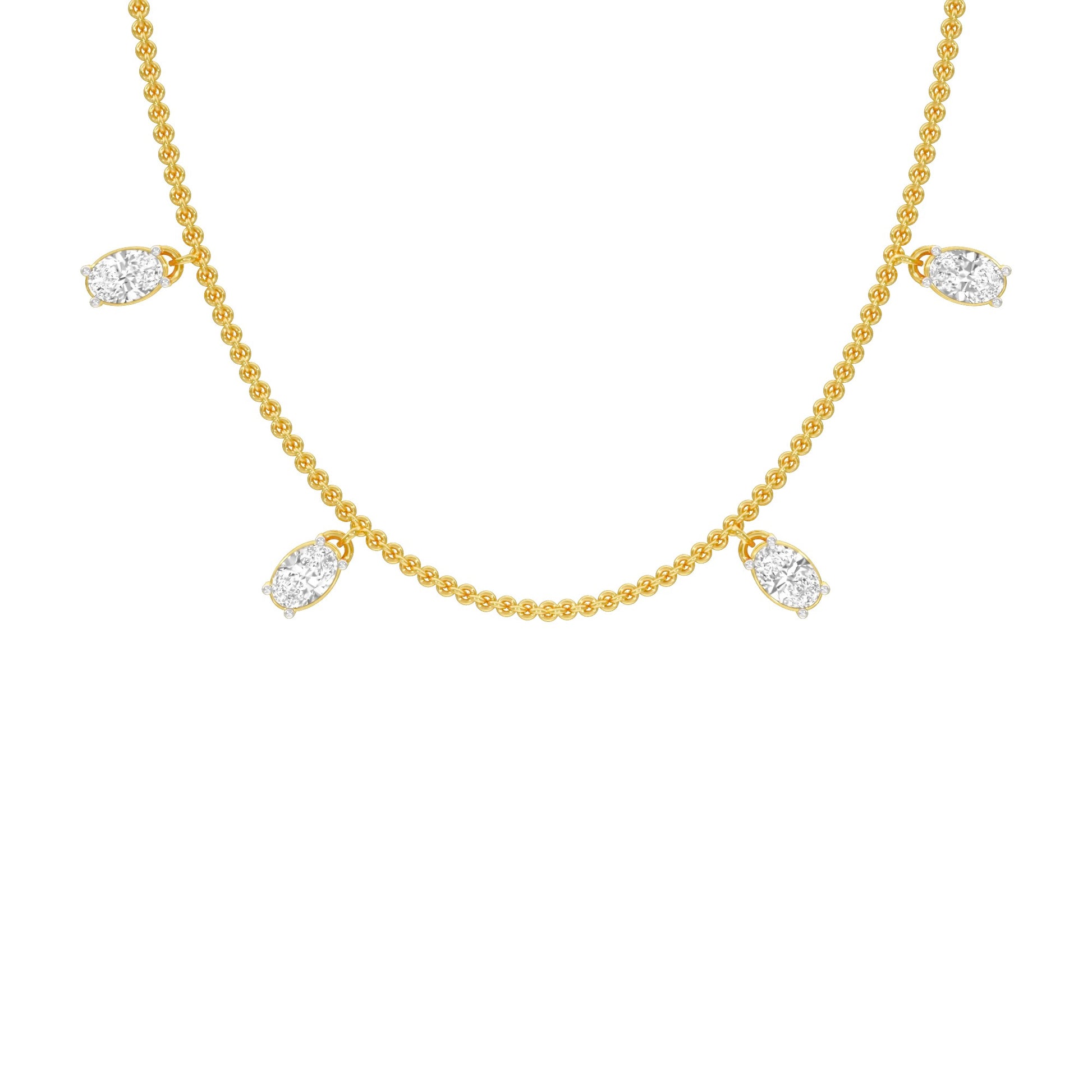 The Oval Kiss Diamond Necklace 18 KT / Yellow Gold