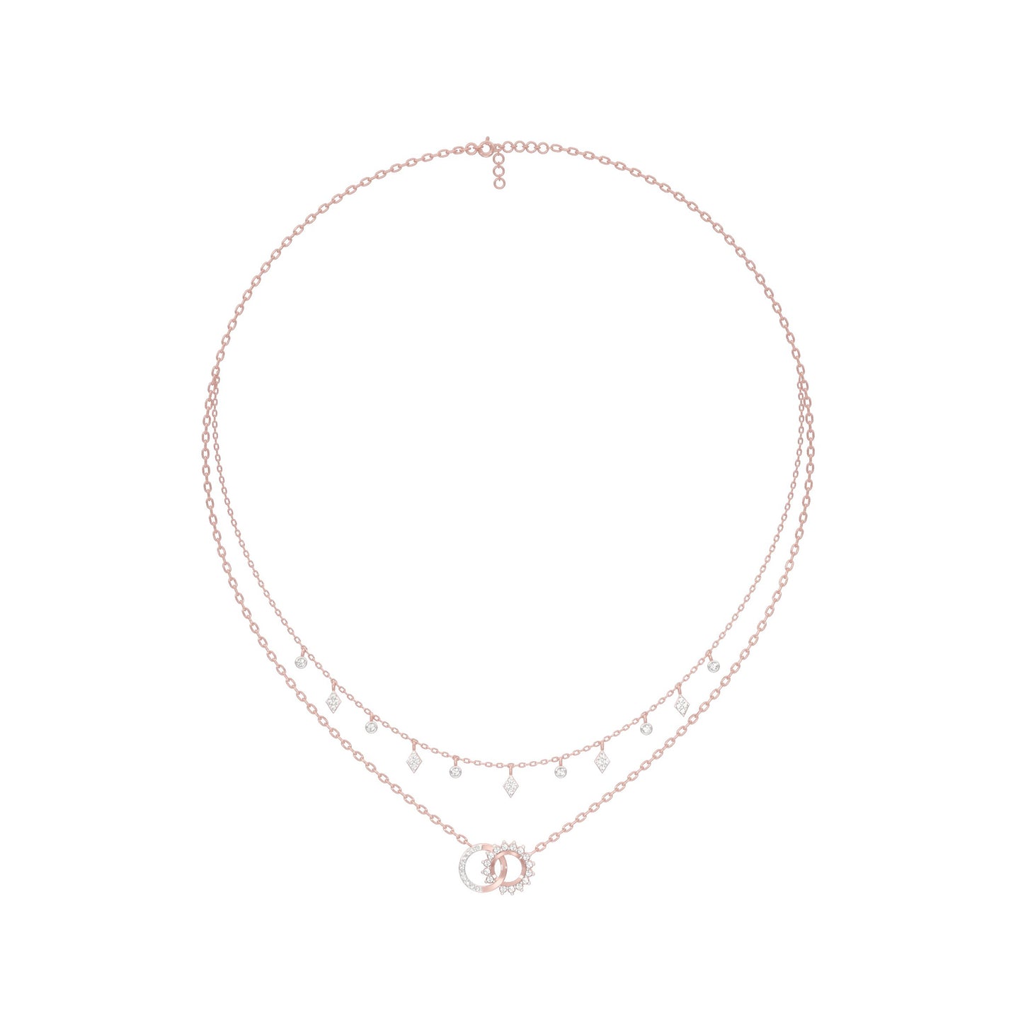 Double Layered Infinity Diamond Necklace