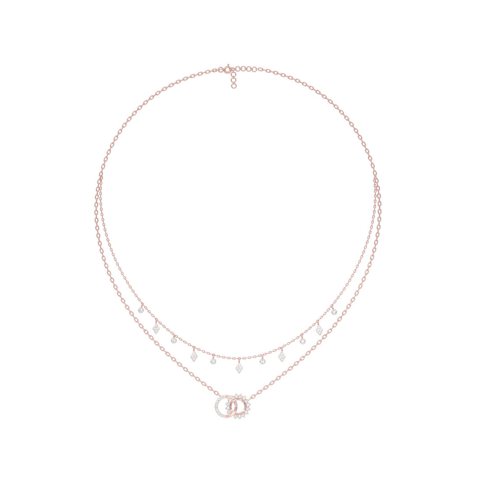 Double Layered Infinity Diamond Necklace