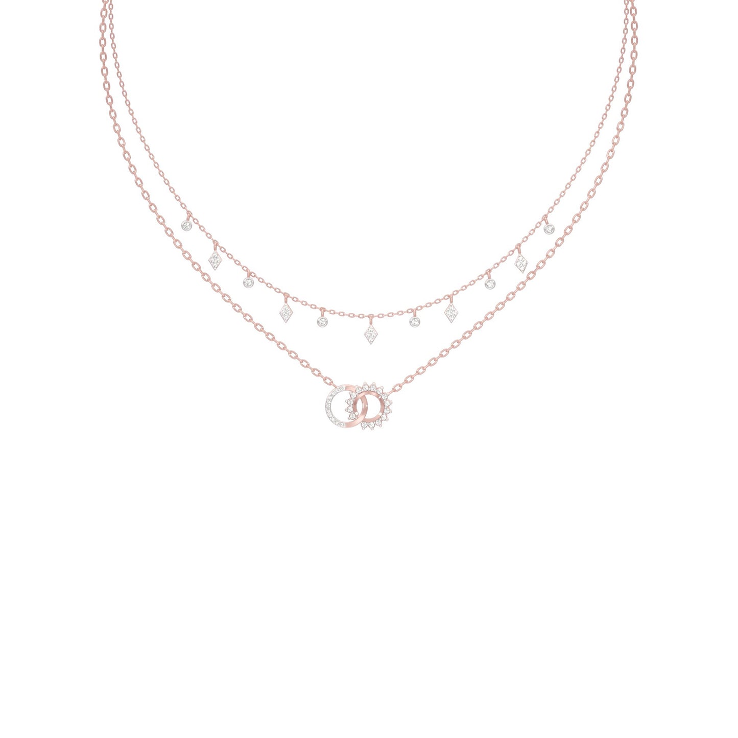 Double Layered Infinity Diamond Necklace