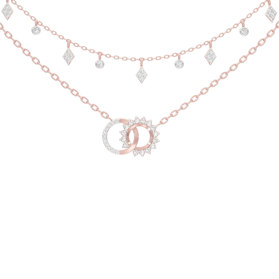 Double Layered Infinity Diamond Necklace