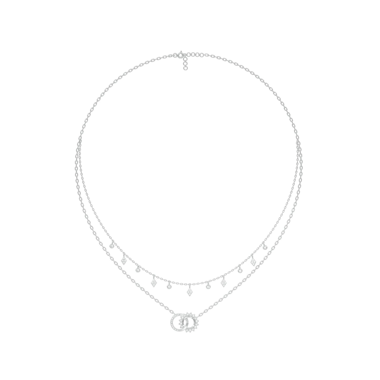 Double Layered Infinity Diamond Necklace