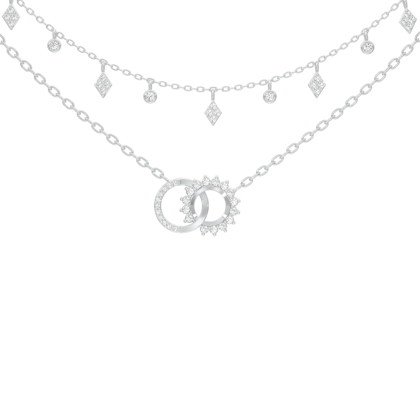 Double Layered Infinity Diamond Necklace