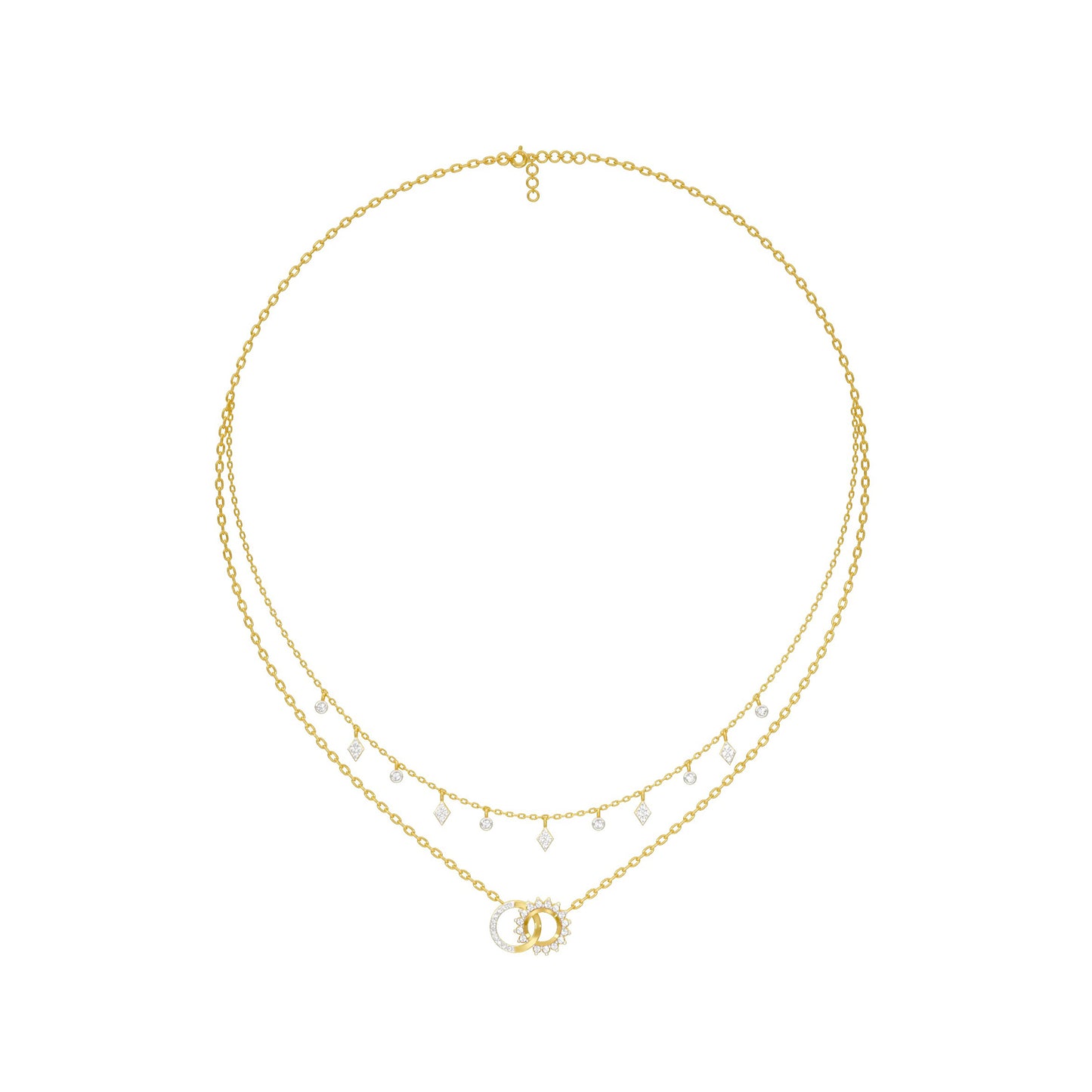 Double Layered Infinity Diamond Necklace