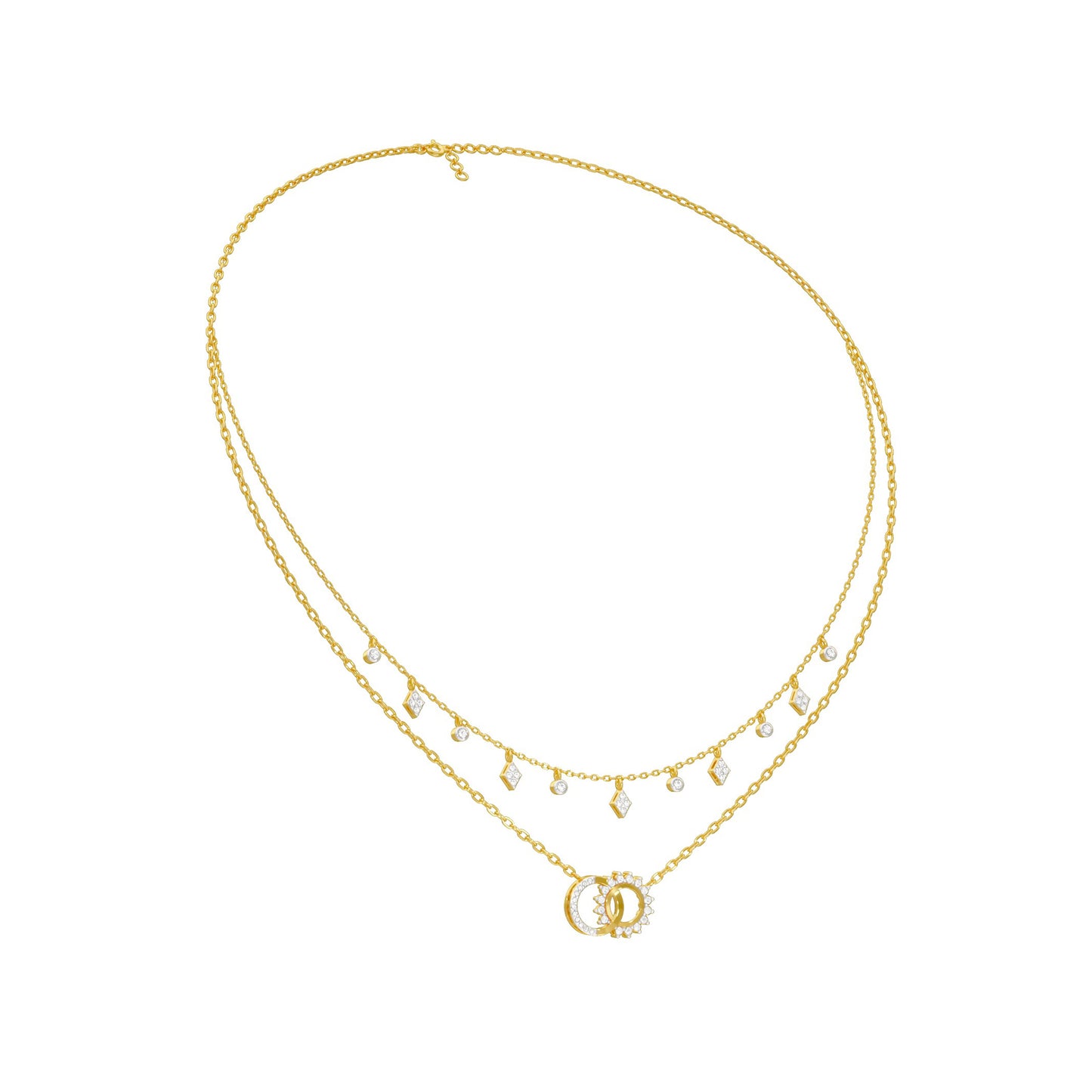 Double Layered Infinity Diamond Necklace