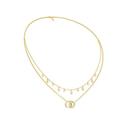 Double Layered Infinity Diamond Necklace