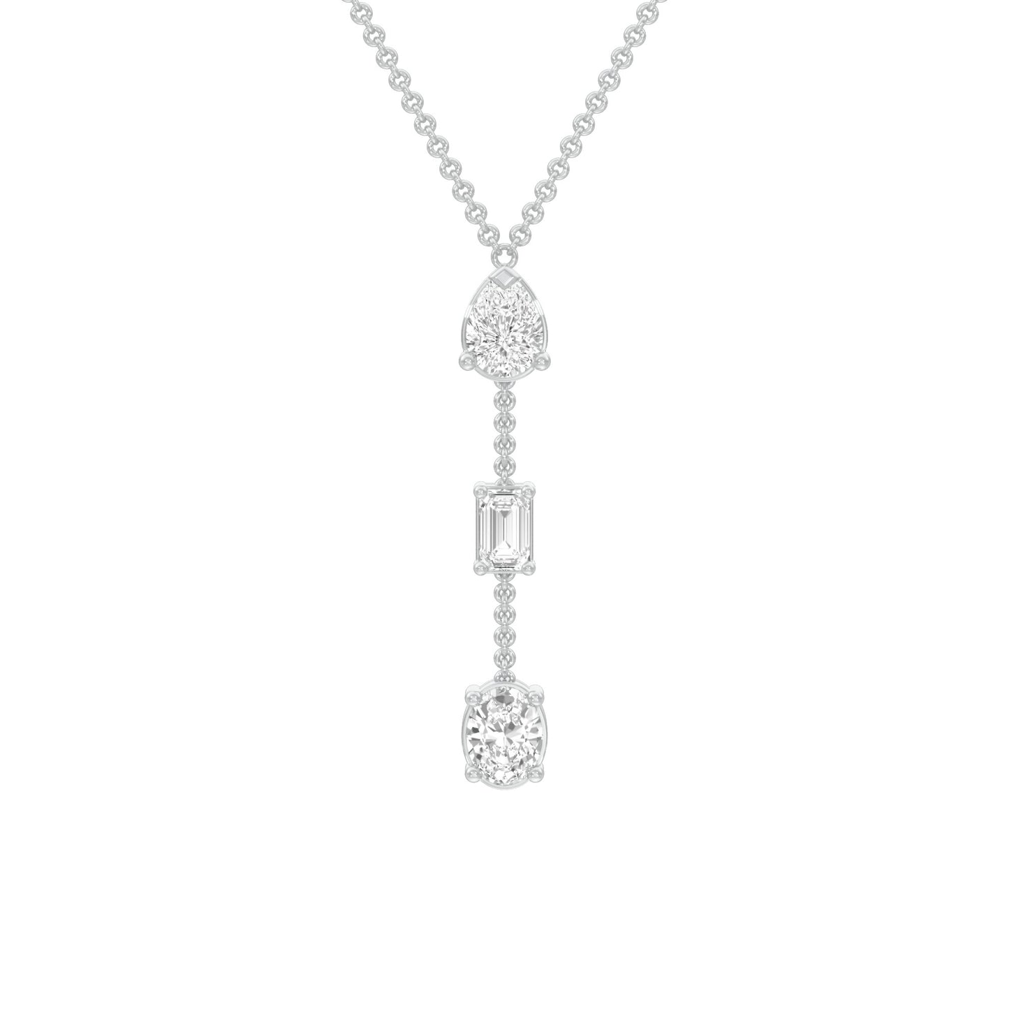 Modern Empress Diamond Necklace 18 KT / White Gold