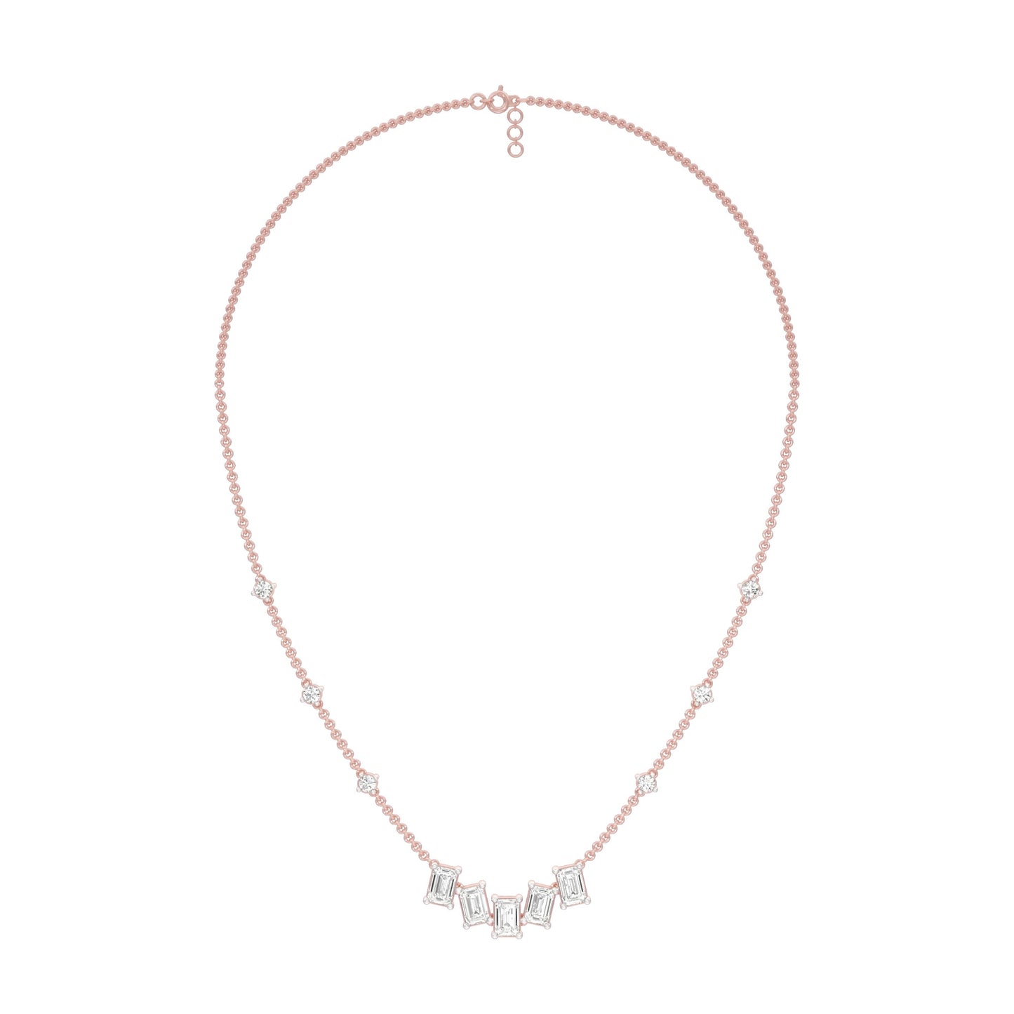 Uneven Clusters Diamond Necklace 18 KT / Rose Gold