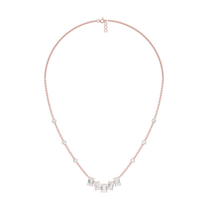 Uneven Clusters Diamond Necklace 18 KT / Rose Gold