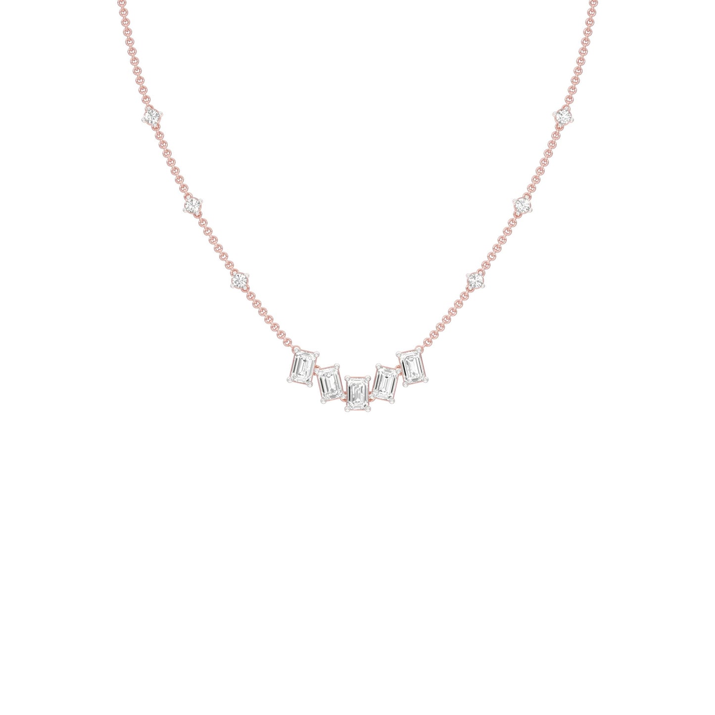 Uneven Clusters Diamond Necklace