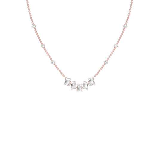 Uneven Clusters Diamond Necklace