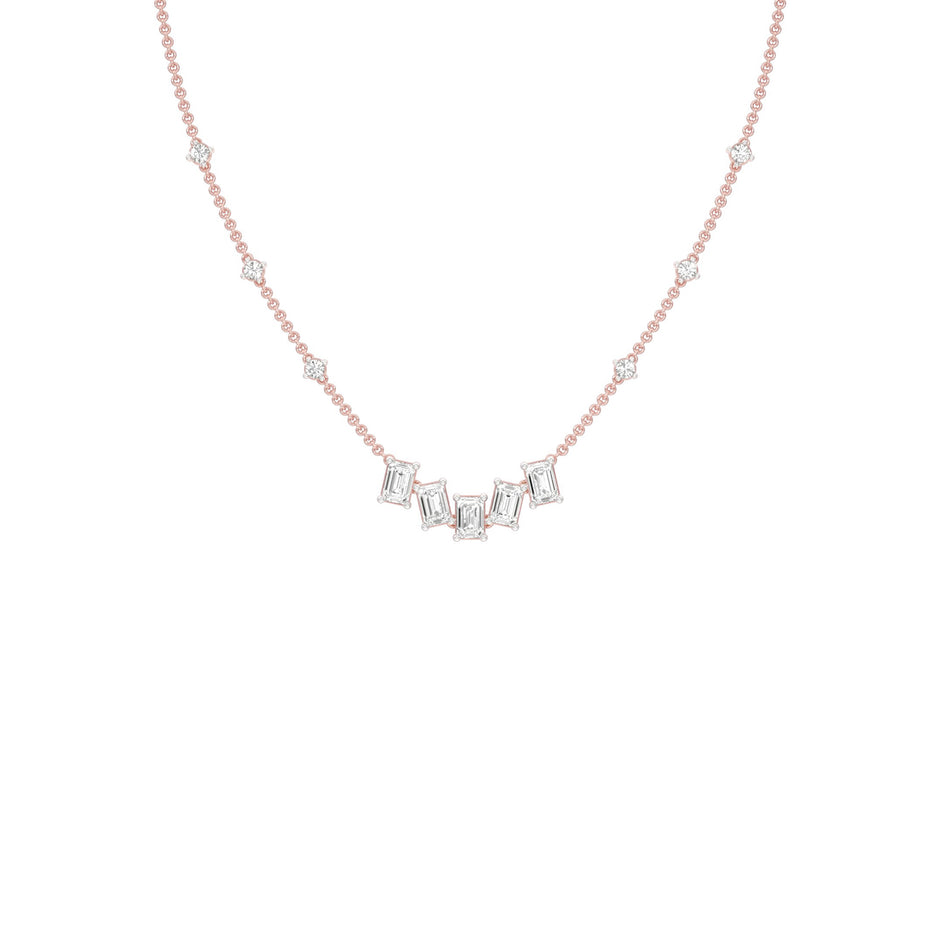 Uneven Clusters Diamond Necklace
