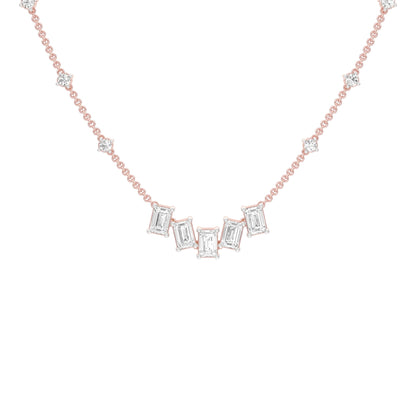 Uneven Clusters Diamond Necklace 18 KT / Rose Gold