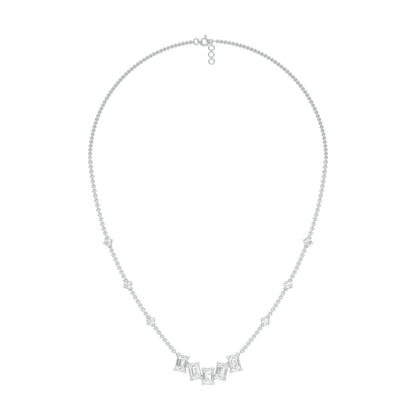 Uneven Clusters Diamond Necklace 18 KT / White Gold