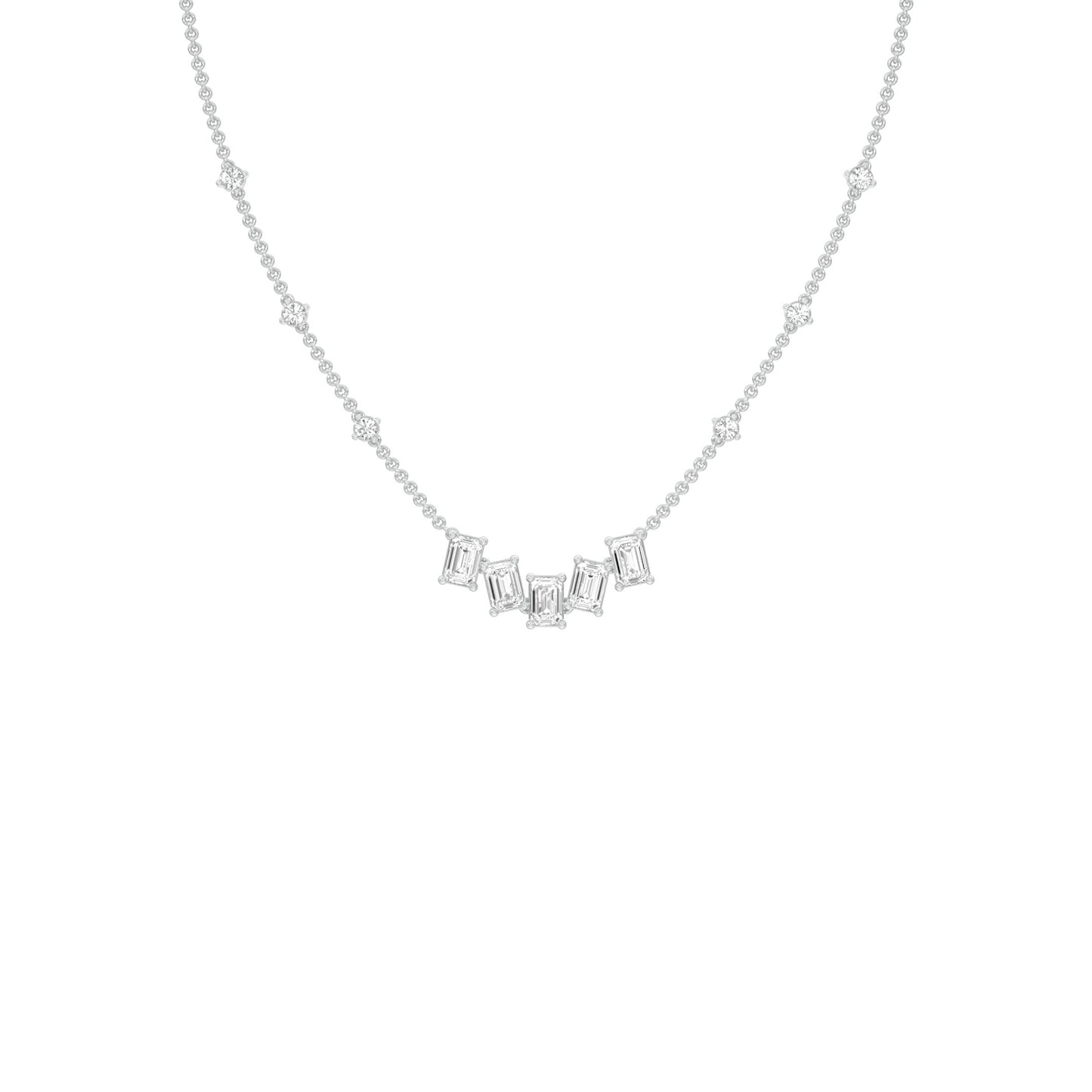 Uneven Clusters Diamond Necklace