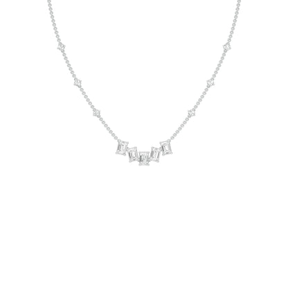 Uneven Clusters Diamond Necklace