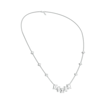 Uneven Clusters Diamond Necklace 18 KT / White Gold
